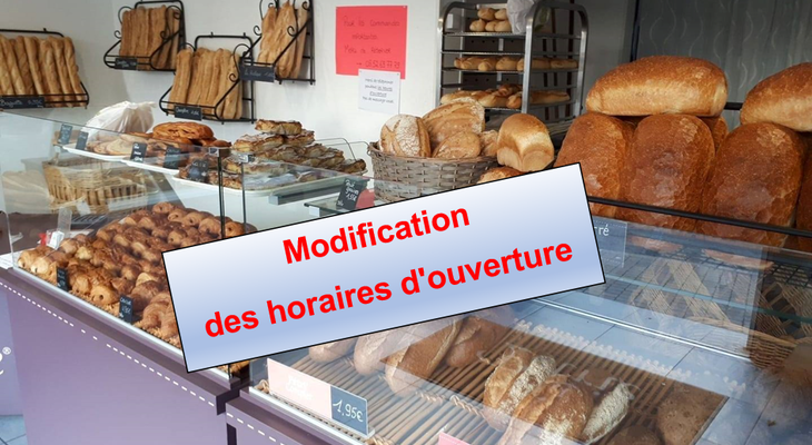 Horaires boulangerie