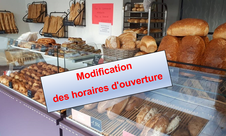 Horaires boulangerie